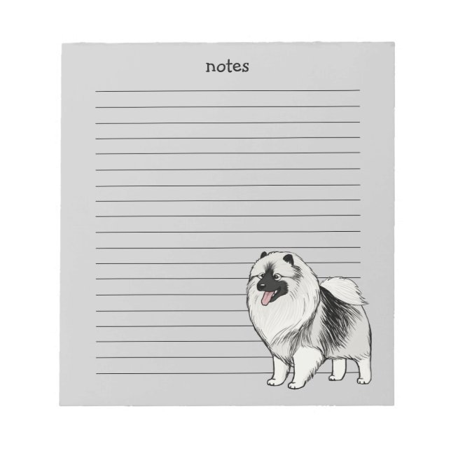 Keeshond mit anpassbarem Text Notizblock (Vorderseite)