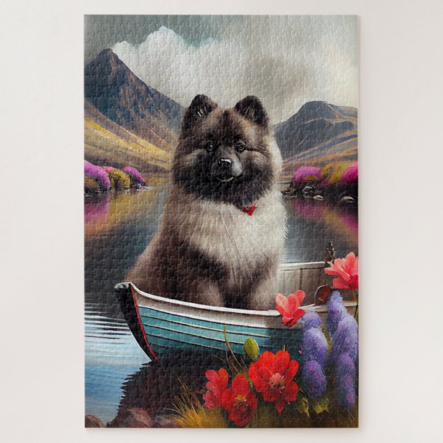Keeshond on a Paddle: Ein Landschaftliches Abenteu (Vertikal)