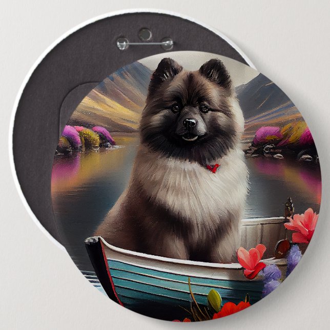 Keeshond on a Paddle: Ein Landschaftliches Abenteu Button (Vorne & Hinten)