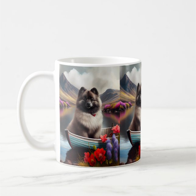 Keeshond on a Paddle: Ein Landschaftliches Abenteu Kaffeetasse (Links)