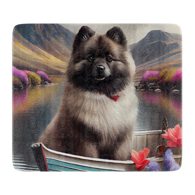 Keeshond on a Paddle: Ein Landschaftliches Abenteu Schneidebrett (Vorderseite)