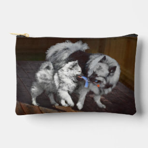 Keeshond Painting Play-Time Niedlich Original Hund Zubehörtasche
