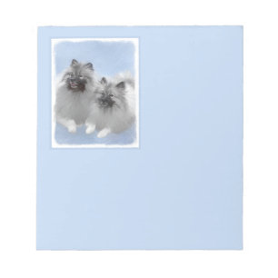 Keeshond Pair of Kees Painting Original Animal Art Notizblock