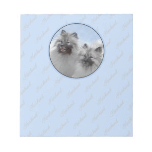 Keeshond Pair of Kees Painting Original Animal Art Notizblock