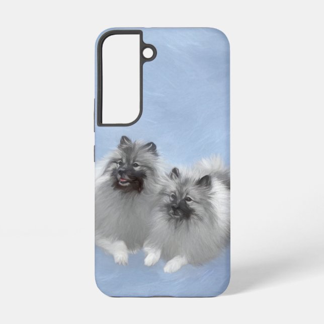 Keeshond Pair of Kees Painting Original Animal Art Samsung Galaxy Hülle (Rückseite)