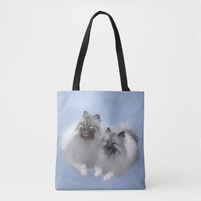 Keeshond Pair of Kees Painting Original Animal Art Tasche (Vorderseite)