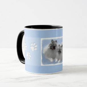 Keeshond Pair of Kees Painting Original Animal Art Tasse