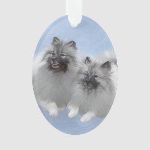 Keeshond Paire de Kees Peinture Art animal origina