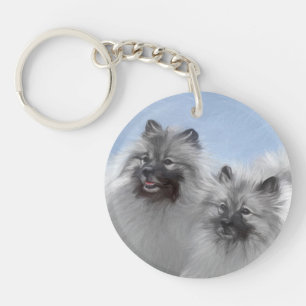 Keeshond Paire de Kees Peinture Art animal origina