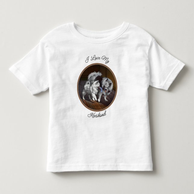 Keeshond Playtime Malerei - Niedliche Original Dog Kleinkind T-shirt (Vorderseite)