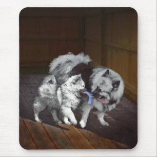 Keeshond Playtime Malerei - Niedliche Original Dog Mousepad