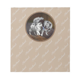 Keeshond Playtime Malerei - Niedliche Original Dog Notizblock