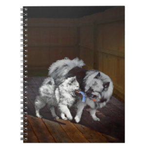 Keeshond Playtime Malerei - Niedliche Original Dog Notizblock