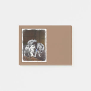 Keeshond Playtime Malerei - Niedliche Original Dog Post-it Klebezettel