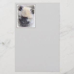 Keeshond Puppy Painting - Niedliche Original Dog A Briefpapier