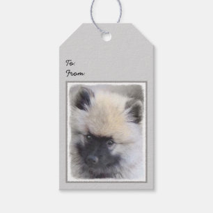 Keeshond Puppy Painting - Niedliche Original Dog A Geschenkanhänger