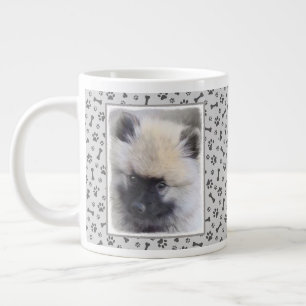 Keeshond Puppy Painting - Niedliche Original Dog A Jumbo-Tasse