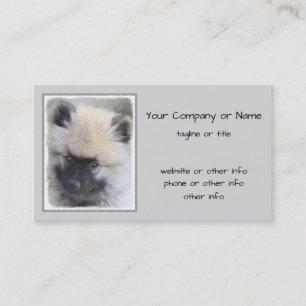 Keeshond Puppy Painting - Niedliche Original Dog A Visitenkarte