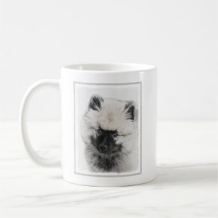 Keeshond Puppy Zeichnend - Niedliche Original Hund Kaffeetasse