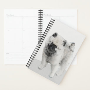 Keeshond Puppy Zeichnend - Niedliche Original Hund Planer