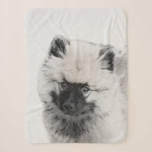 Keeshond Puppy Zeichnend - Niedliche Original Hund Sherpadecke