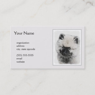 Keeshond Puppy Zeichnend - Niedliche Original Hund Visitenkarte