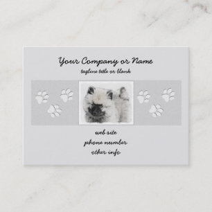 Keeshond Puppy Zeichnend - Niedliche Original Hund Visitenkarte