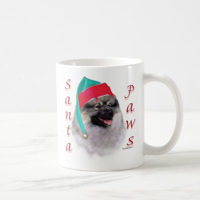 Keeshond Santa Paws Kaffeetasse (Rechts)