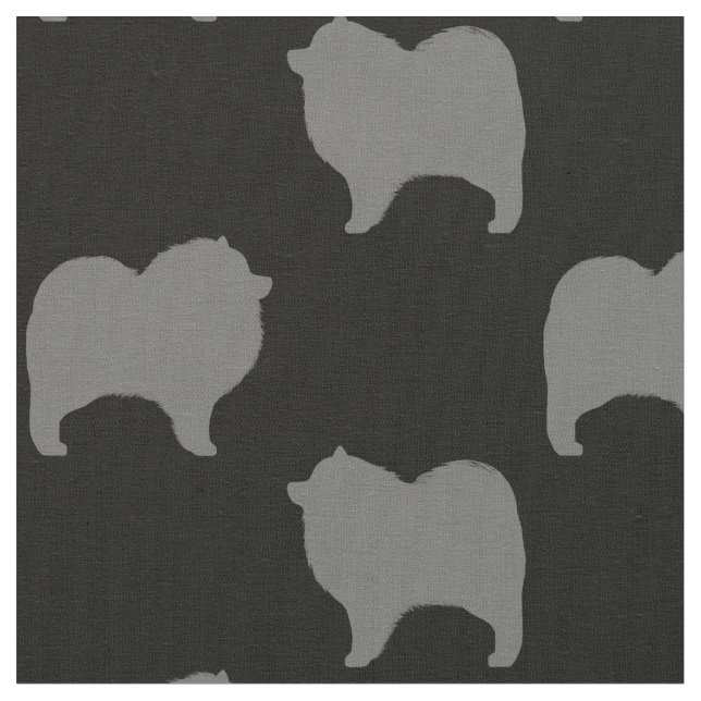 Keeshond-Silhouette-Muster Stoff (Nahaufnahme)