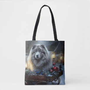 Keeshond Snowy Sleigh Weihnachtsdekor Tasche