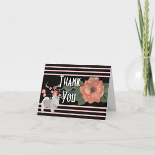 Keeshond über Melon Floral Vielen Dank Dankeskarte