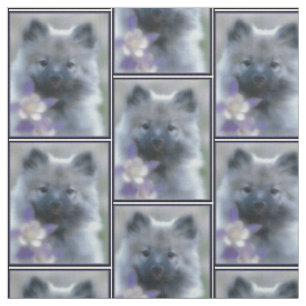 Keeshond und Columbine - Hundefoto Stoff