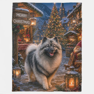 Keeshond Urlaub Fleecedecke