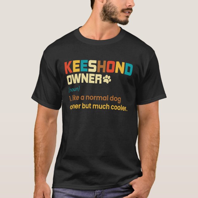 Keeshond Vintage Retro Dog Mom Dad T-Shirt (Vorderseite)