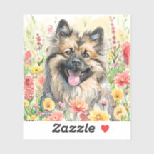 Keeshond-Wasserfarben-Aufkleber