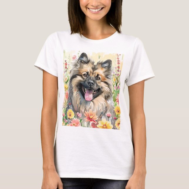 Keeshond Watercolor Women's T-Shirt (Devant)