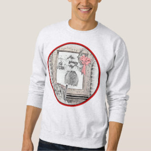 Keeshond Weihnachtsfenster Malerei Hund Kunst Sweatshirt