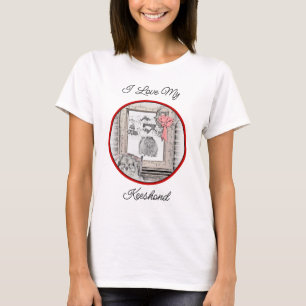 Keeshond Weihnachtsfenster Malerei Hund Kunst T-Shirt