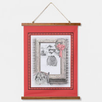 Keeshond Weihnachtsfenster Malerei Hund Kunst