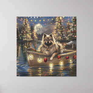 Keeshond Weihnachtsfestreise Leinwanddruck