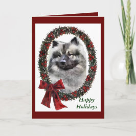 Keeshond-Weihnachtsgeschenke Feiertagskarte