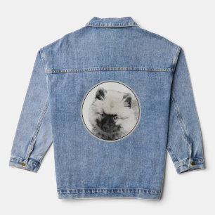 Keeshond-Welpenzeichnung - Süße originelle Hundeku Jeansjacke
