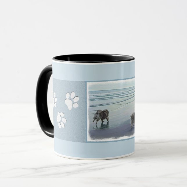 Keeshonds am Meer Tasse (Vorderseite Links)