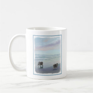 Keeshonds an der Küste Malerei Hund Kunst Kaffeetasse