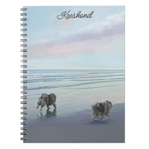Keeshonds an der Küste Malerei Hund Kunst Notizblock