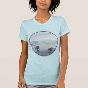 Keeshonds an der Küste Malerei Hund Kunst T-Shirt