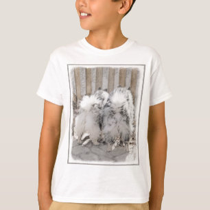Keeshonds at Gate Painting - Original Dog Art T-Shirt
