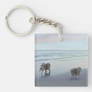 Keeshonds at the Seashore Peinture Dog Art