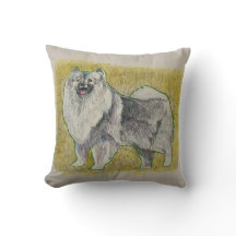 Keeshound sitzend Hübsches Throw Kissen