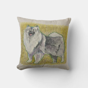 Keeshound sitzend Hübsches Throw Kissen